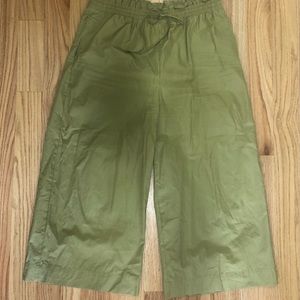 Madewell Poplin Smocked Huston Pull-On Crop Pants, XL